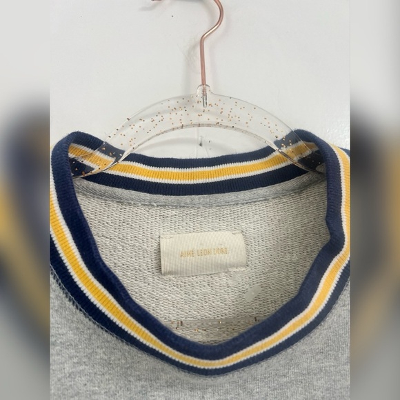 Aimé Leon Dore Collegiate Crew Sweater Gray Crew Neck Size M - Picture 6 of 7